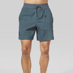 Lululemon At Ease Short in Heathered Iron Blue 7”